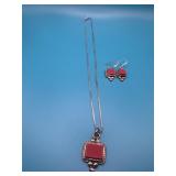 18in Red Coral Jewelry Set