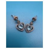 925 Dangle Heart Earrings