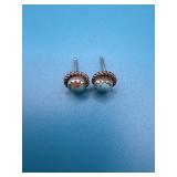 Sterling Turquoise Rope Design Stud Earrings