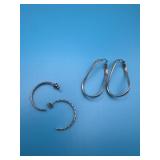 Lot of 2 Sterling Hoop Earrings