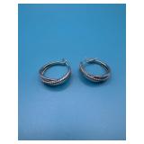 925 Hoop Earrings w/Crossover Design