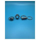 Lot Of 4 Sterling Silver Rings Size 8