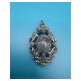925 VTG Turquoise Glass Pendant