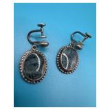 VTG Style Moss Agate Gemstone Earrings