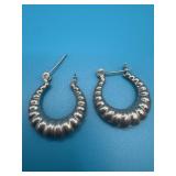 VTG Sterling Silver Puffy Earrings