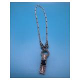 925 Marcasite/Black Gemstone Necklace 16in
