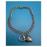 7in Long Chainlink Bracelet with Heart Charms