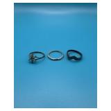 Sz6 Lot Of 3 Sterling Rings