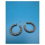 Sterling Stardust Twisted Hoop Earrings