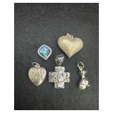 Lot of 5 Small Sterling Pendants