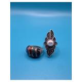 Lot of 2 Sterling Silver Sz8 Rings