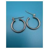 Hallow Sterling Silver Hoop Earrings