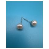 925 Sterling Pearl Stud Earrings