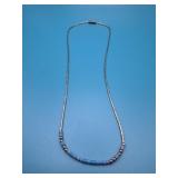 16in Sterling Silver Turquoise Beaded Necklace