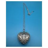 20in Sterling Filigree Heart Necklace