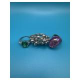 Sz6 Lot of 3 Sterling Silver Rings