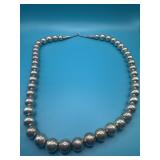 26in Navajo Sterling Pearl Bead Necklace