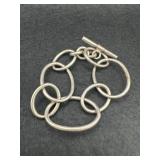VTG Sterling Hollow Oval Link Bracelet