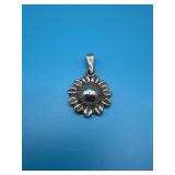 Mexico Sterling Silver Sunflower Pendant