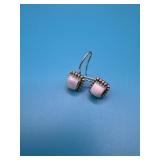 Sterling Button Frame Earrings