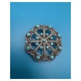 Zuni Sterling Turquoise Pendant
