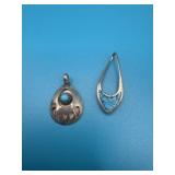 Lot of 2 Sterling Turquoise Inlay Pendants