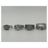 Size 8 925 Ring Lot of 4