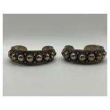 Siam Sterling Silver Dome and Wife Cuff Bracelets