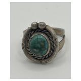 Navajo Size 5 Turquoise 925 Twisted Rope Boarder