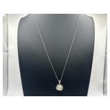 18in 925 Mikimoto Pearl Necklace with Halo Frame