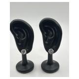 Large Size 925 Lab Grown Diamond Stud Earrings