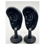 Medium Size 925 Lab Grown Diamond Stud Earrings