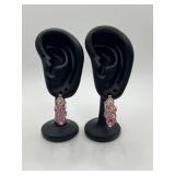 Rose Gold Pink Sapphire Earrings