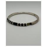 925 Black Onyx Taxco Mexico Bangle Bracelet