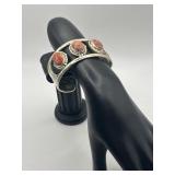Sterling 925 Sponge Coral Cuff Bracelet