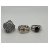925 Size 7 Ring Lot of 3