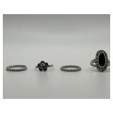 Sterling Size 5 Ring Lot of 4