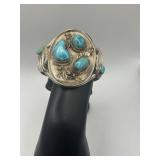 Turquoise Sterling Silver Inlay Cuff Bracelet