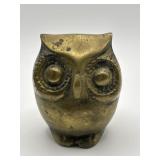 2in Brass Owl Paperweight Figure