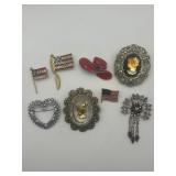 America The Great Brooch Lot of 8