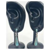925 Turquoise Teardrop Dangle Earrings