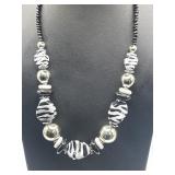 Costume Jewelry Necklace with Zebra Beads