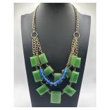 Jewel Block Statement Necklace