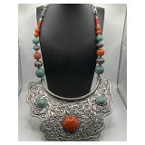 Tibetan Coral and Turquoise Necklace