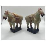 Jade Hand-Carved Stone Horse Figure Lot of 2
