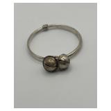925 Bangle Bracelet with Dangle Bells Ethnic