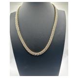 17in Leaf Shaped Herringbone Chain Necklace 925