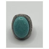 Large Oval Turquoise Cabochon Ring