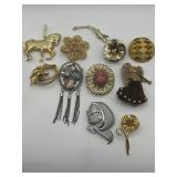 Grandma's Fun Brooch Lot of 10