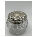 1.5in Antique Victorian Sterling Crystal Vanity
